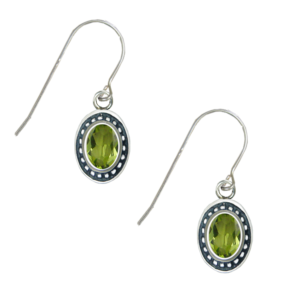 Sterling Silver Petite Peridot Gemstone Drop Dangle Earrings